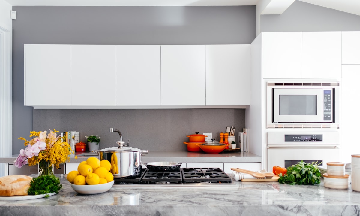 Kitchen appliances in a family home